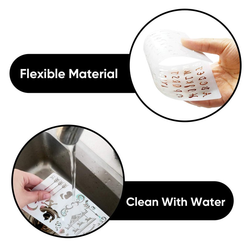 CH HAICHENG 36 PCS Plastic Journal Stencils for Bullet Junk Journal Notebook Diary Drawing Scrapbook Journal Stencil Templates 4x7 Inch - Image 3